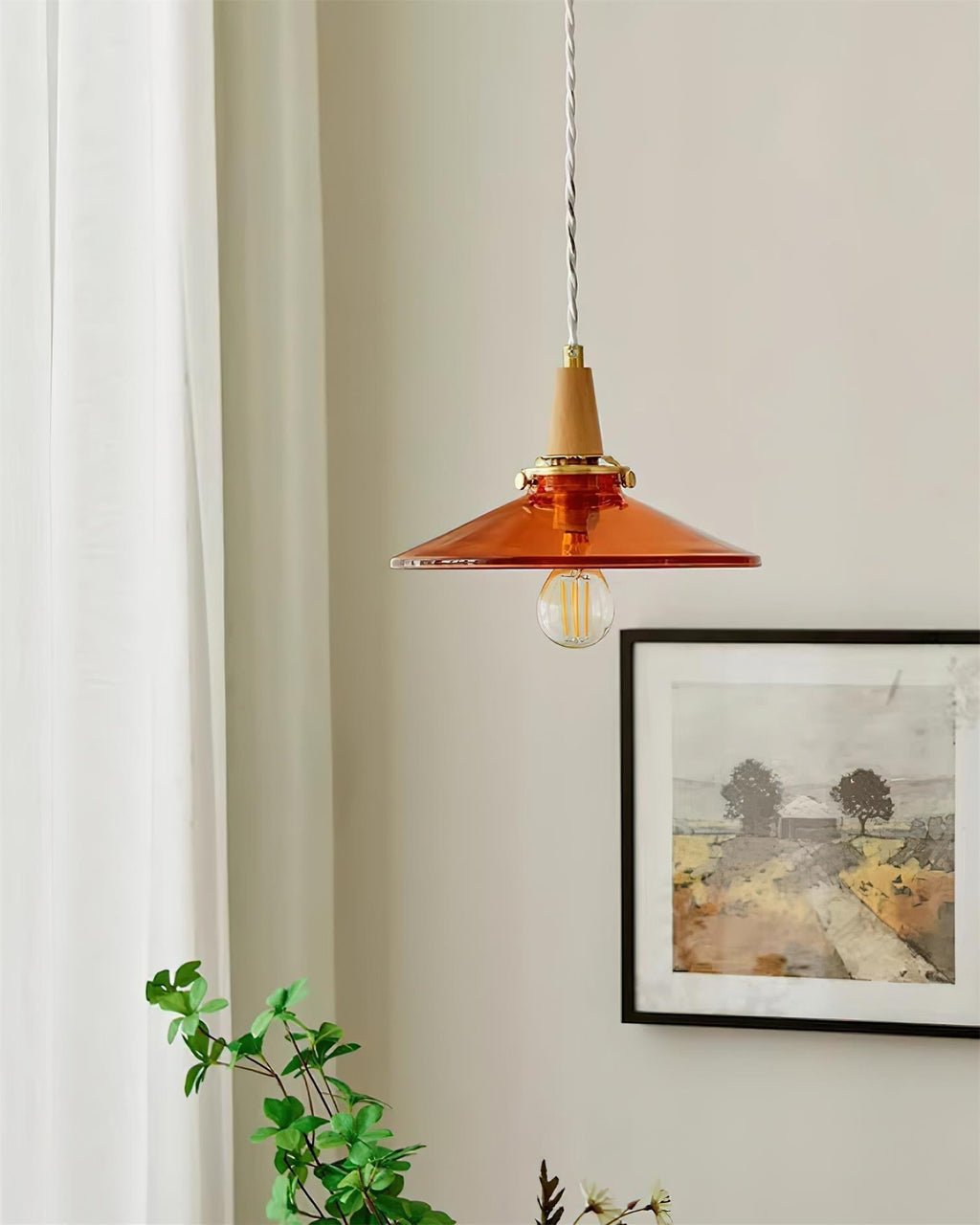 Benra Suspension Orange Verre Scandinave - Neutralighting