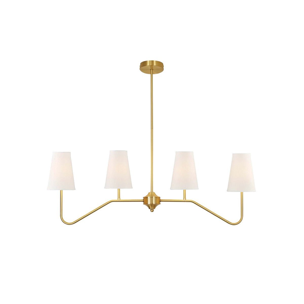 Lustra Chandelier Laiton Courbé Beige Linéaire - Neutralighting