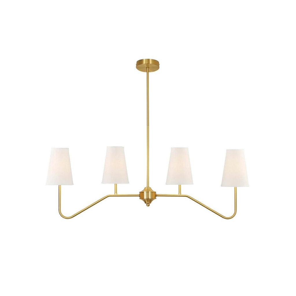 Lustra Chandelier Laiton Courbé Beige Linéaire - Neutralighting