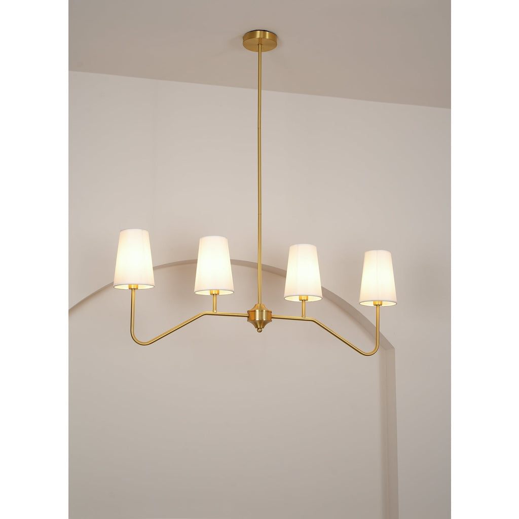 Lustra Chandelier Laiton Courbé Beige Linéaire - Neutralighting