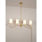 Lustra Chandelier Laiton Courbé Beige Linéaire - Neutralighting