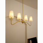 Lustra Chandelier Laiton Courbé Beige Linéaire - Neutralighting