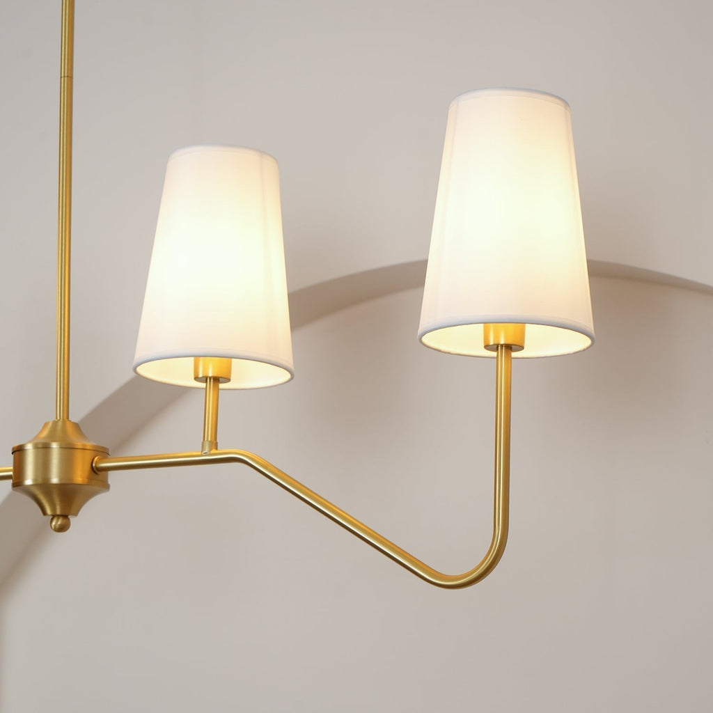 Lustra Chandelier Laiton Courbé Beige Linéaire - Neutralighting