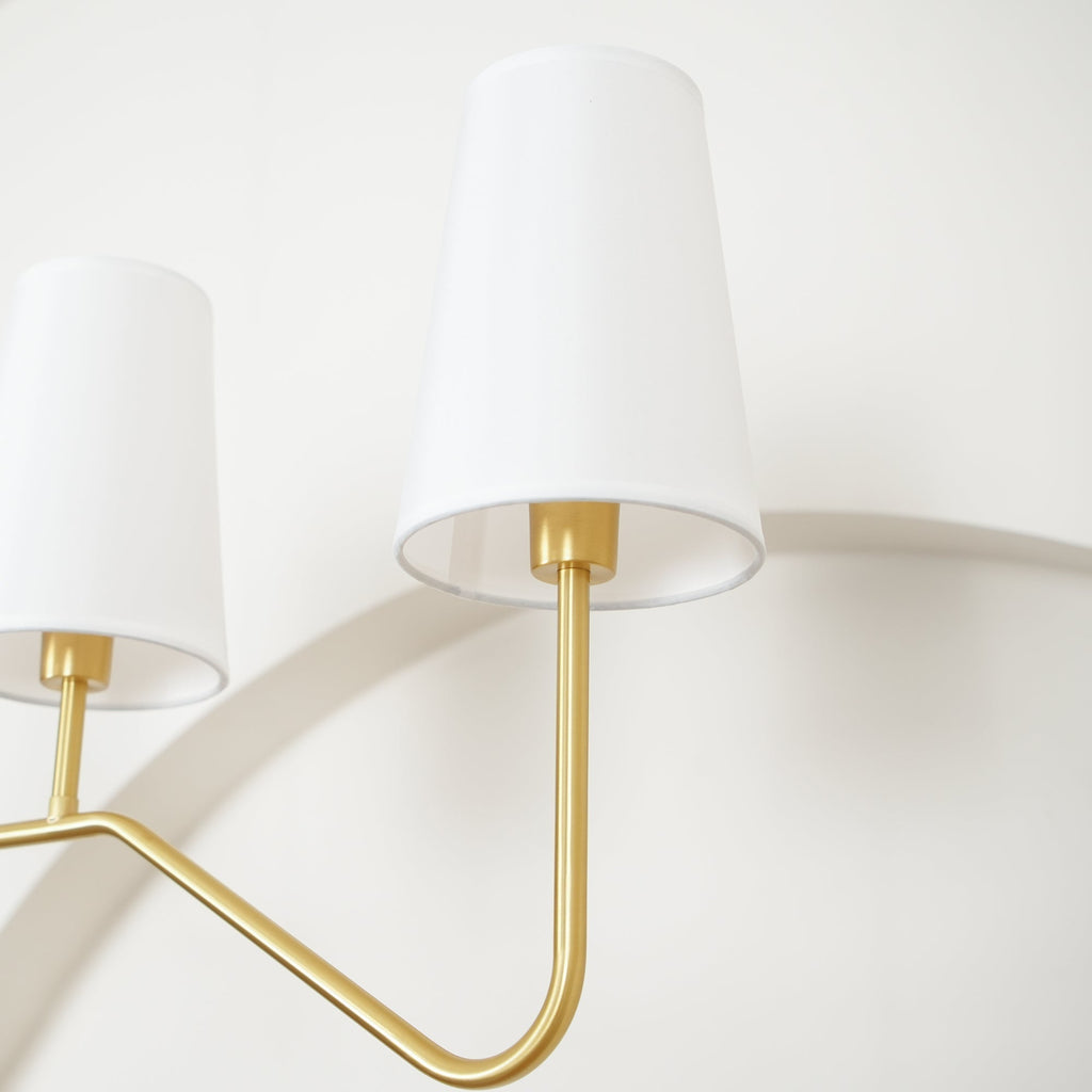 Lustra Chandelier Laiton Courbé Beige Linéaire - Neutralighting