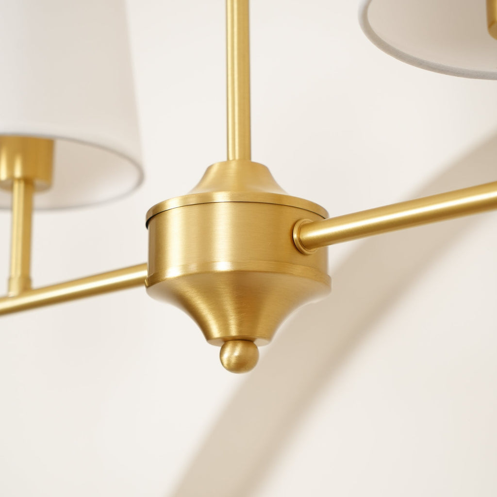 Lustra Chandelier Laiton Courbé Beige Linéaire - Neutralighting