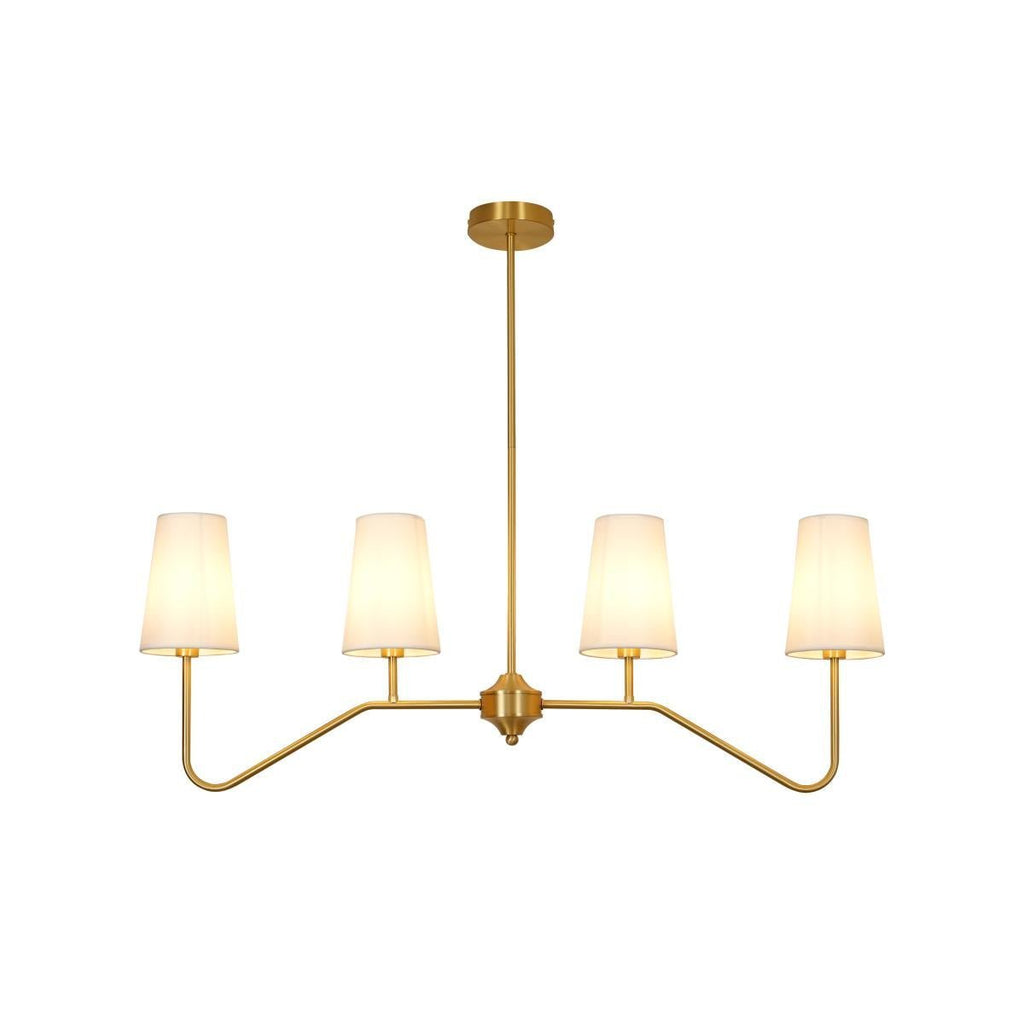 Lustra Chandelier Laiton Courbé Beige Linéaire - Neutralighting