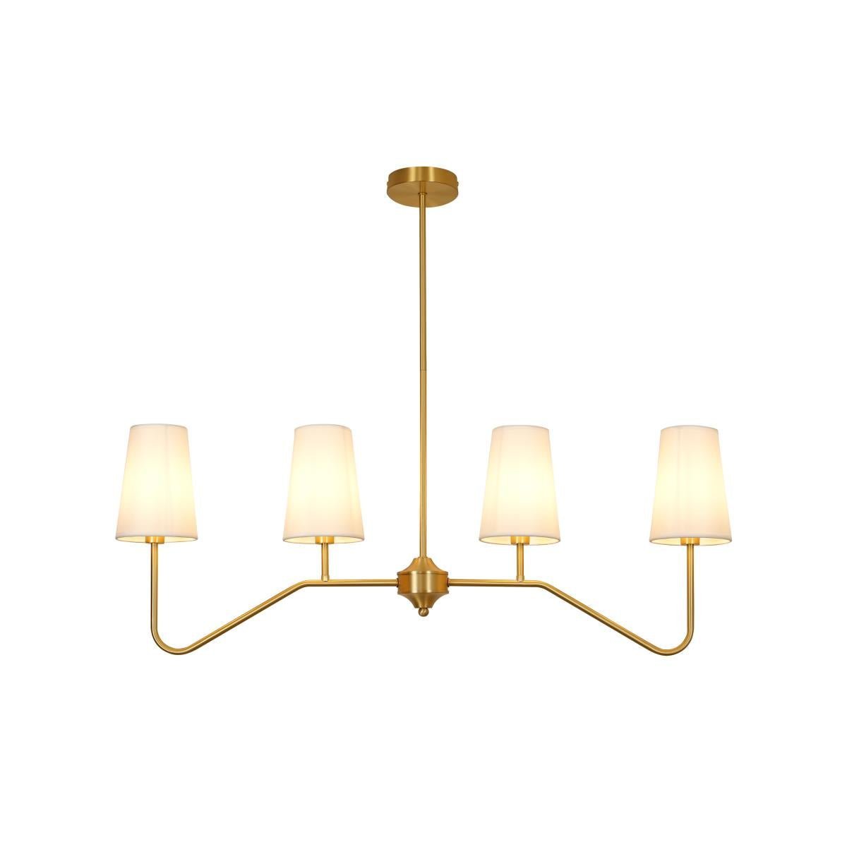 Lustra Chandelier Laiton Courbé Beige Linéaire - Neutralighting