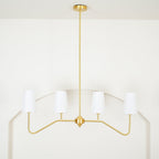 Lustra Chandelier Laiton Courbé Beige Linéaire - Neutralighting