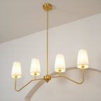 Lustra Chandelier Laiton Courbé Beige Linéaire - Neutralighting