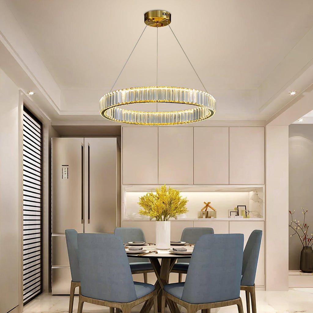 Lustra Chandelier Anneau en Cristal Doré - Neutralighting