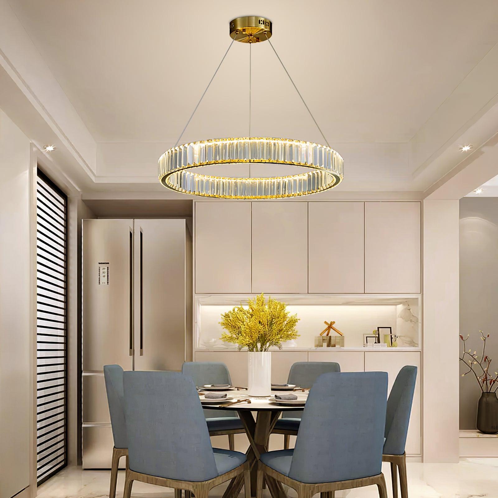 Lustra Chandelier Anneau en Cristal Doré - Neutralighting