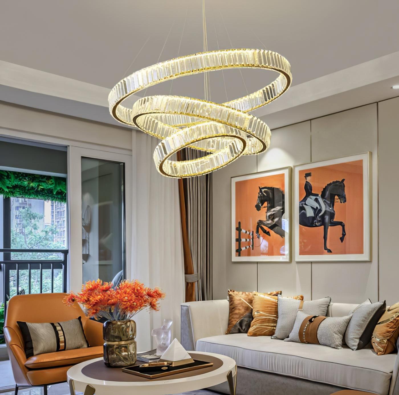 Lustra Chandelier Anneau en Cristal Doré - Neutralighting