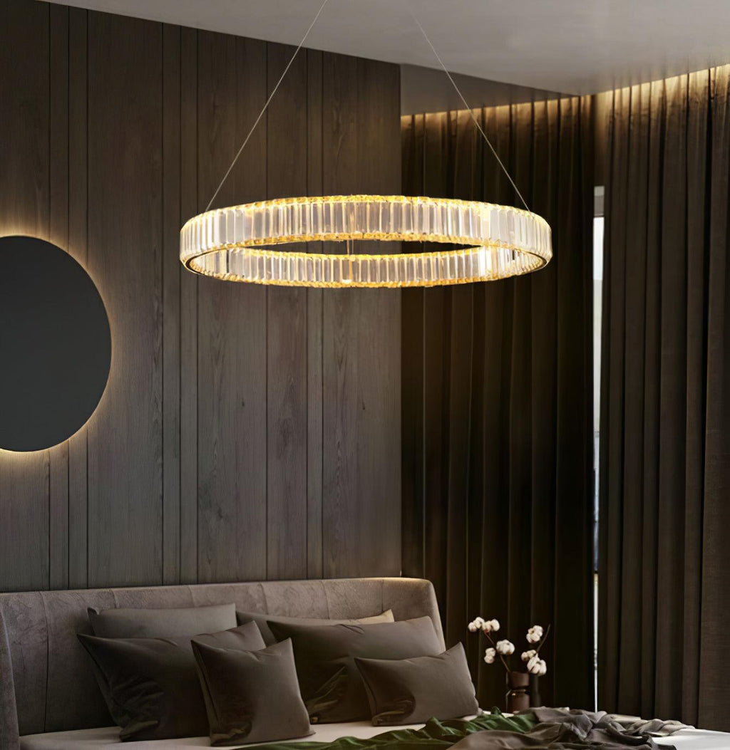 Lustra Chandelier Anneau en Cristal Doré - Neutralighting
