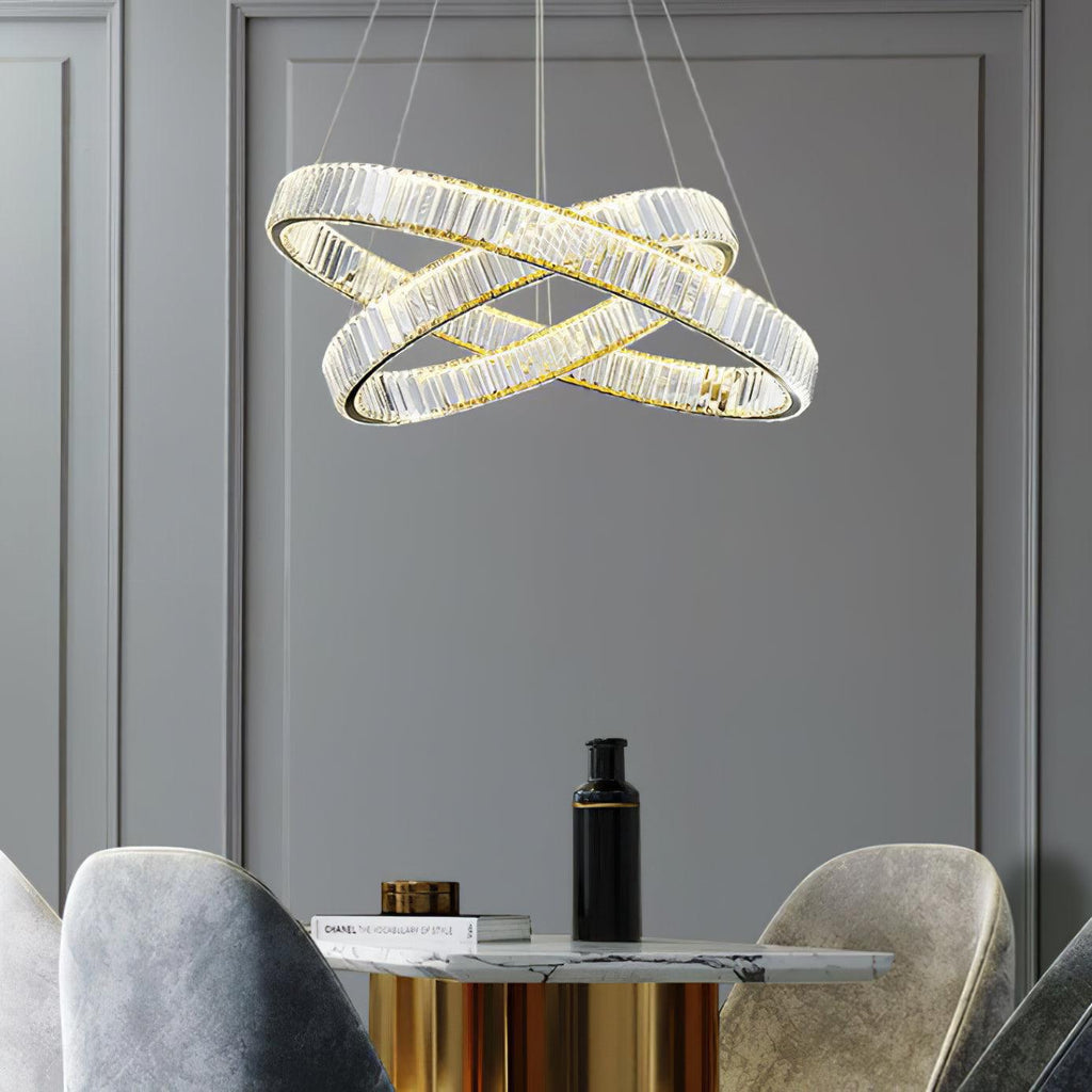 Lustra Chandelier Anneau en Cristal Doré - Neutralighting