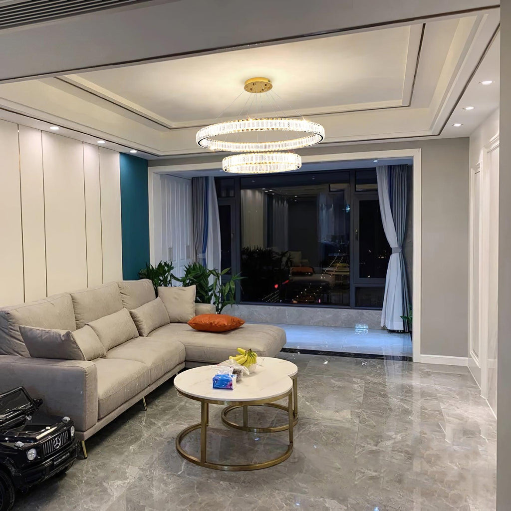 Lustra Chandelier Anneau en Cristal Doré - Neutralighting