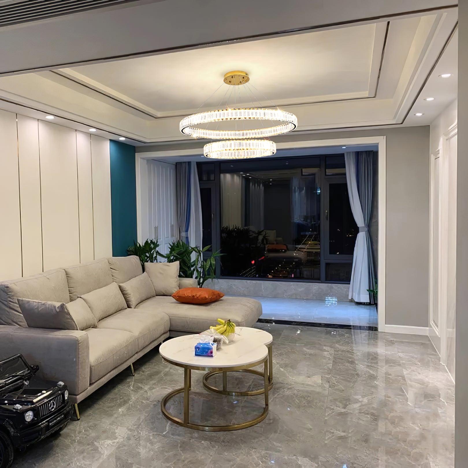Lustra Chandelier Anneau en Cristal Doré - Neutralighting