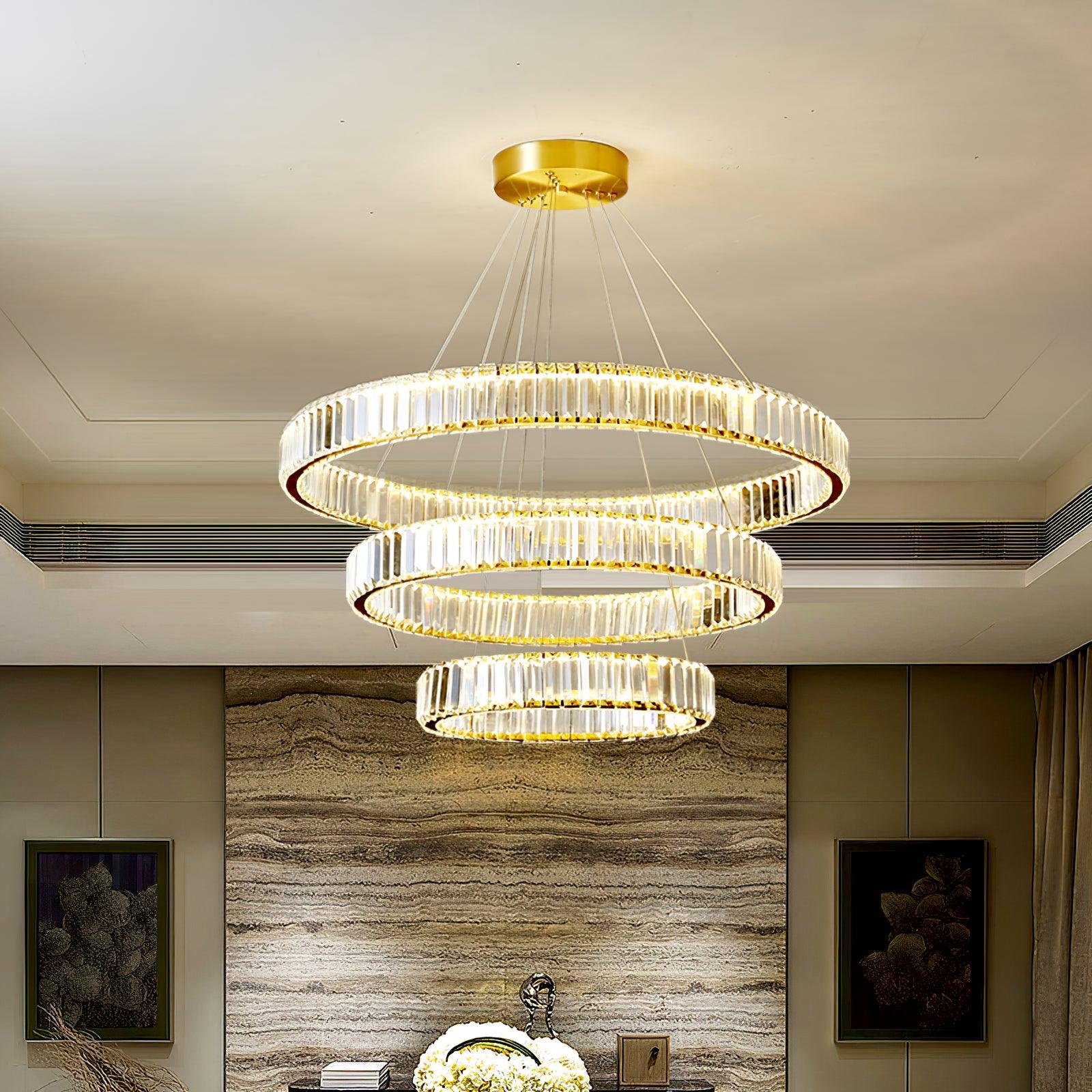 Lustra Chandelier Anneau en Cristal Doré - Neutralighting