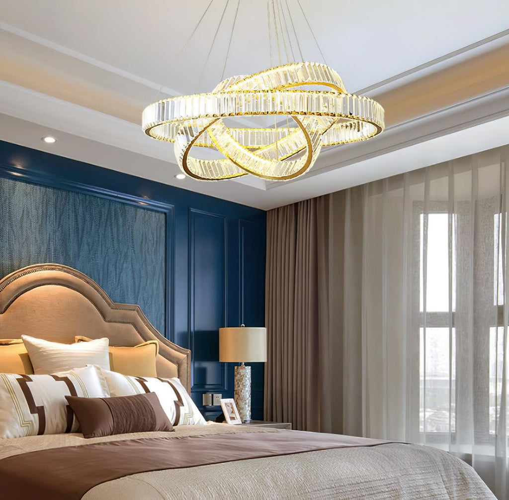 Lustra Chandelier Anneau en Cristal Doré - Neutralighting