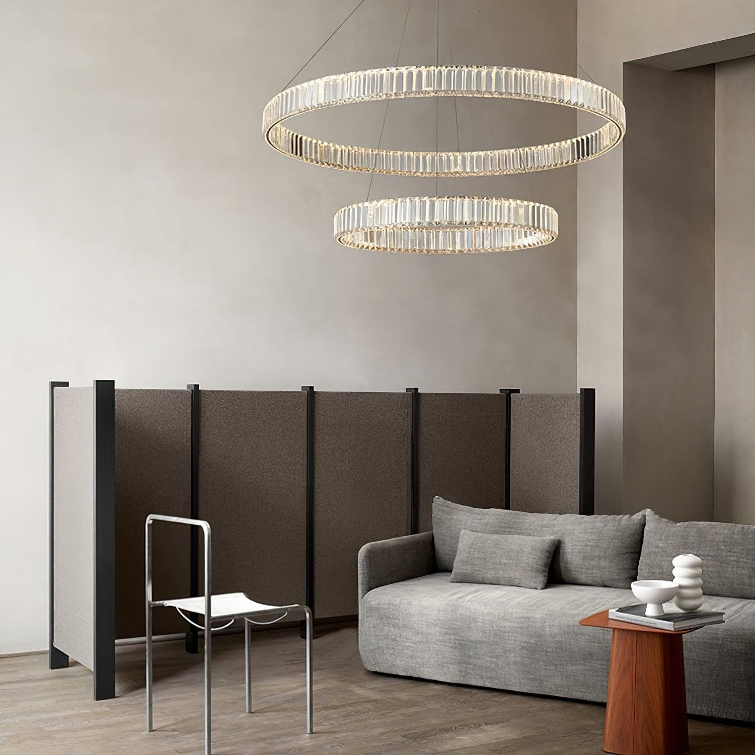 Lustra Chandelier Anneau en Cristal Doré - Neutralighting