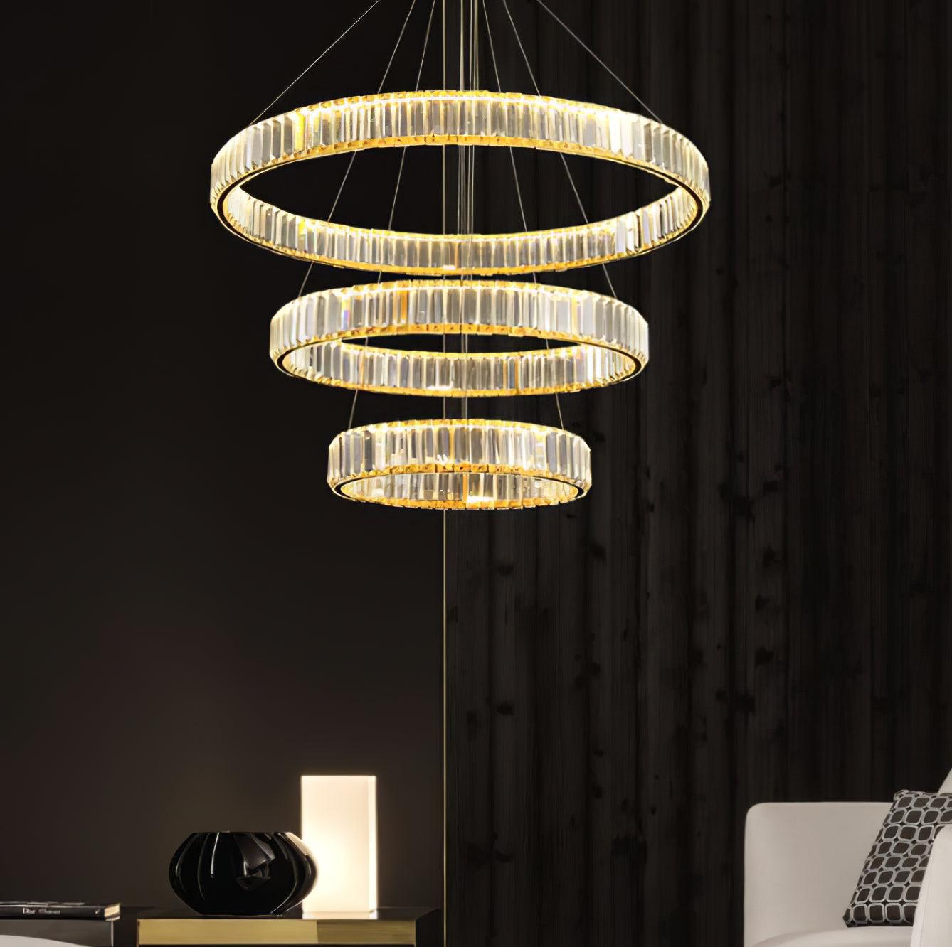 Lustra Chandelier Anneau en Cristal Doré - Neutralighting
