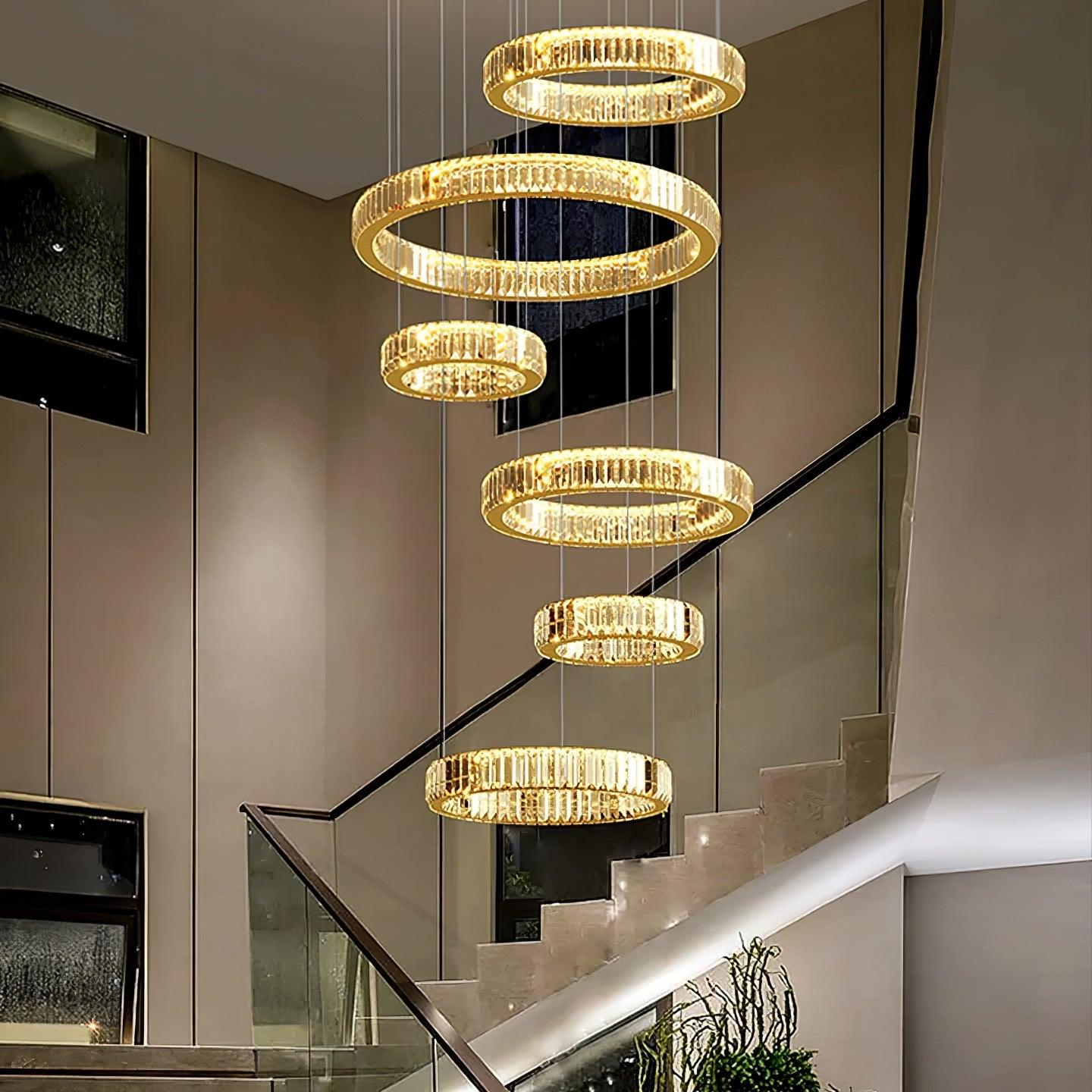 Lustra Chandelier Anneau en Cristal Doré - Neutralighting