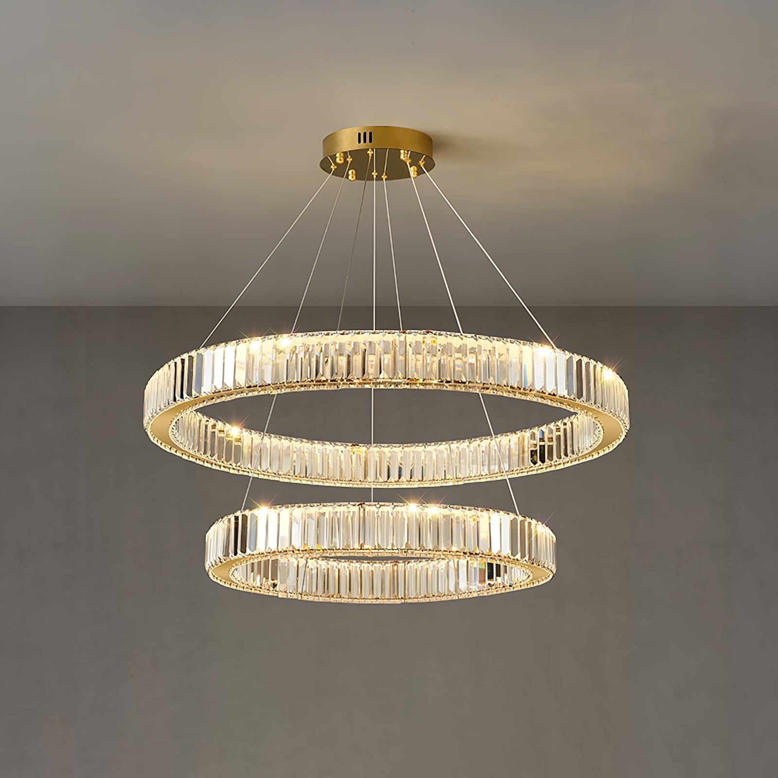 Lustra Chandelier Anneau en Cristal Doré - Neutralighting