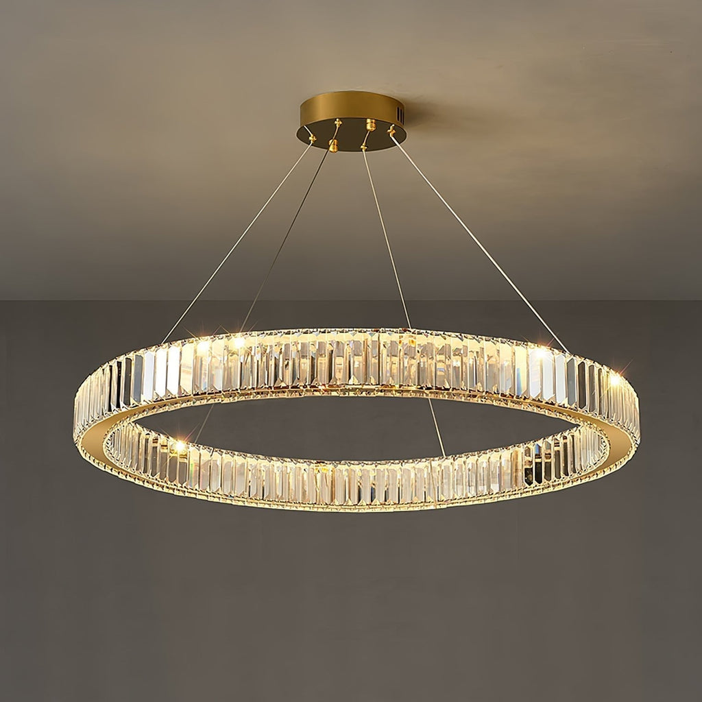 Lustra Chandelier Anneau en Cristal Doré - Neutralighting