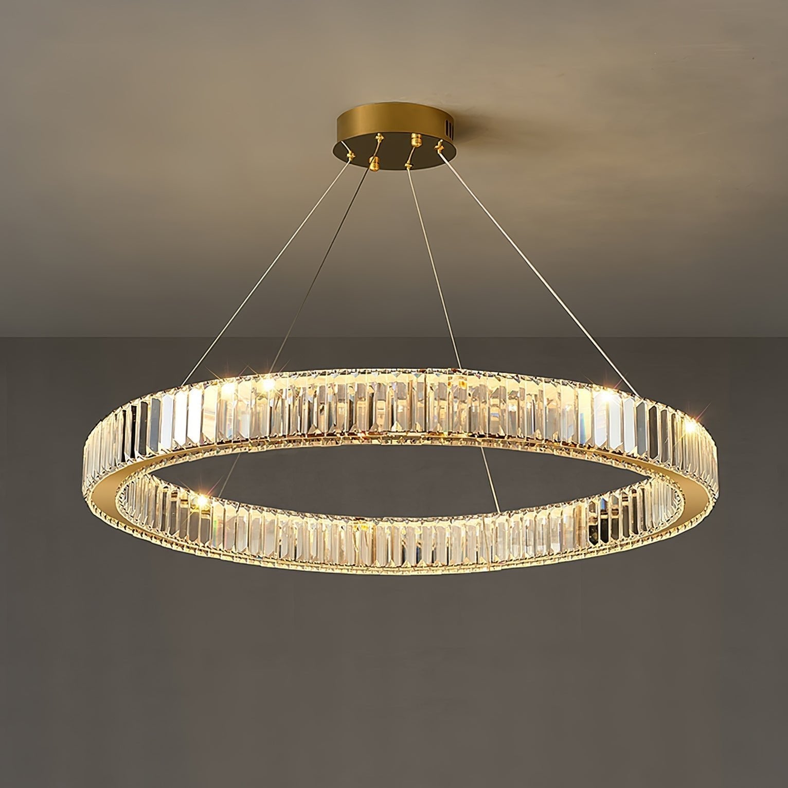 Lustra Chandelier Anneau en Cristal Doré - Neutralighting