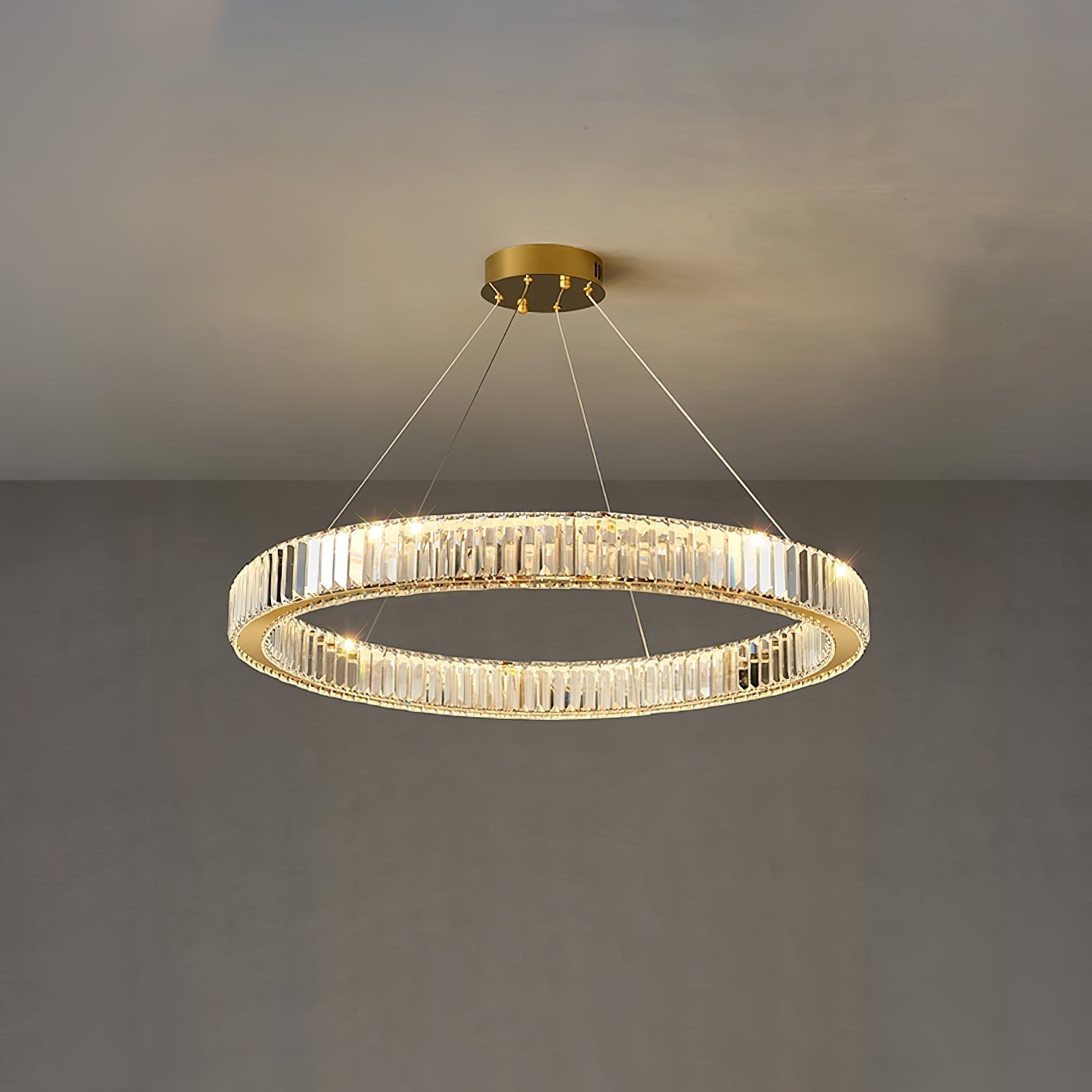 Lustra Chandelier Anneau en Cristal Doré - Neutralighting