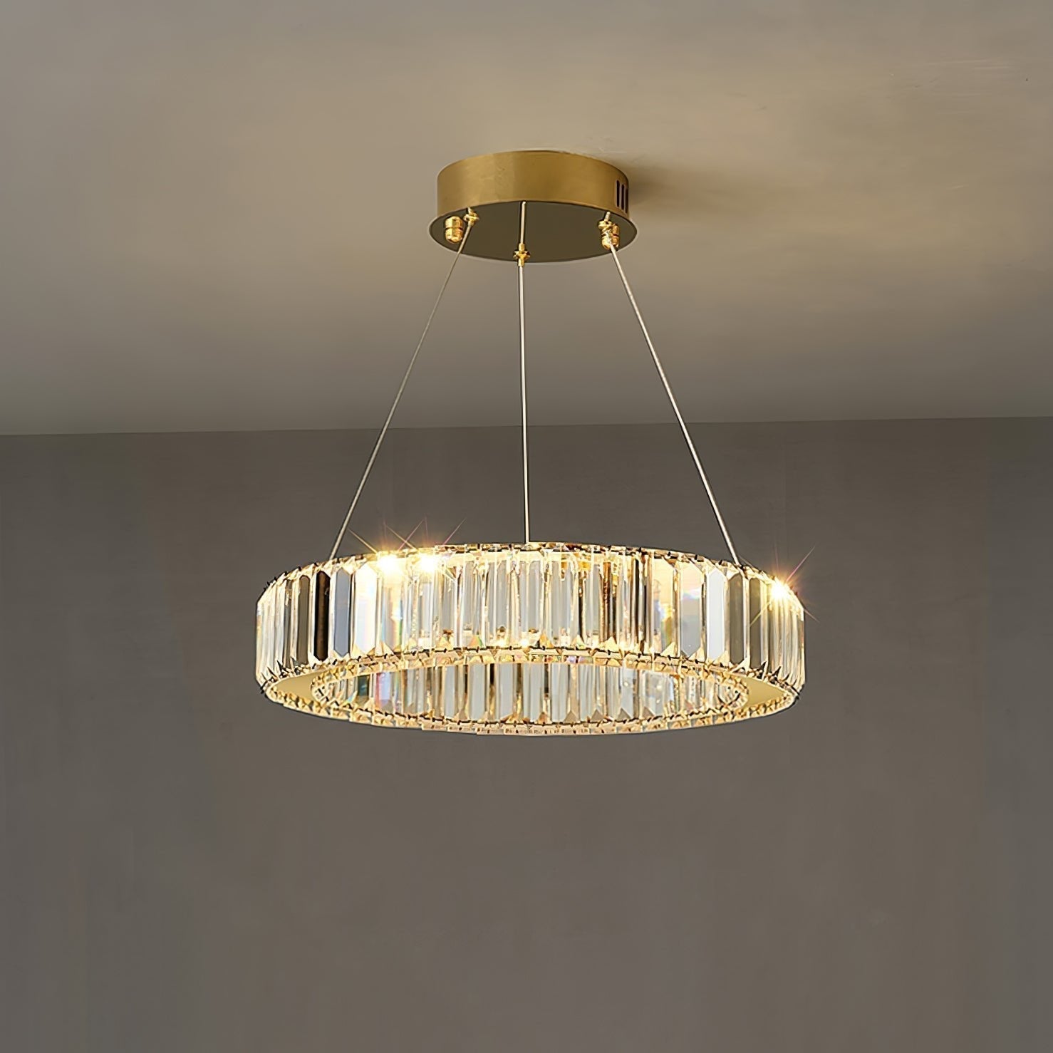 Lustra Chandelier Anneau en Cristal Doré - Neutralighting