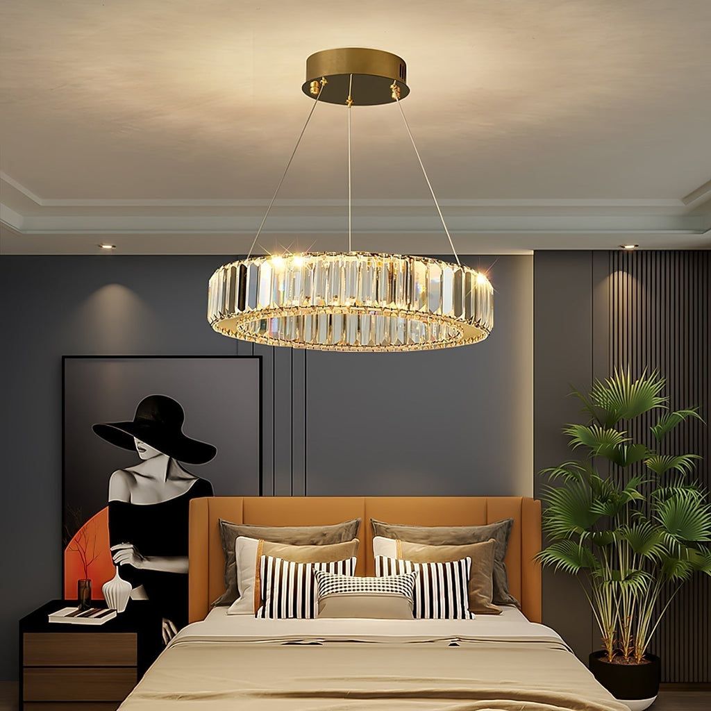 Lustra Chandelier Anneau en Cristal Doré - Neutralighting