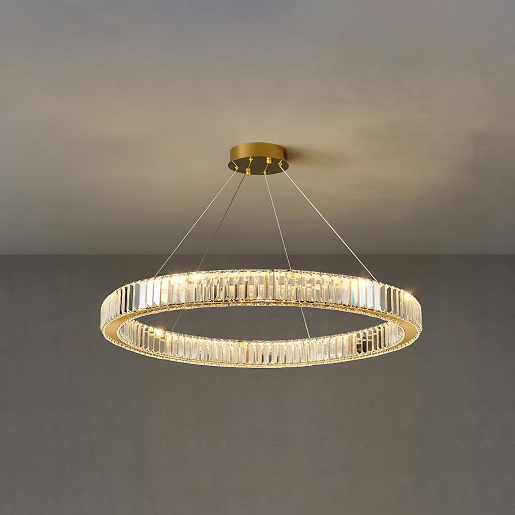 Lustra Chandelier Anneau en Cristal Doré - Neutralighting