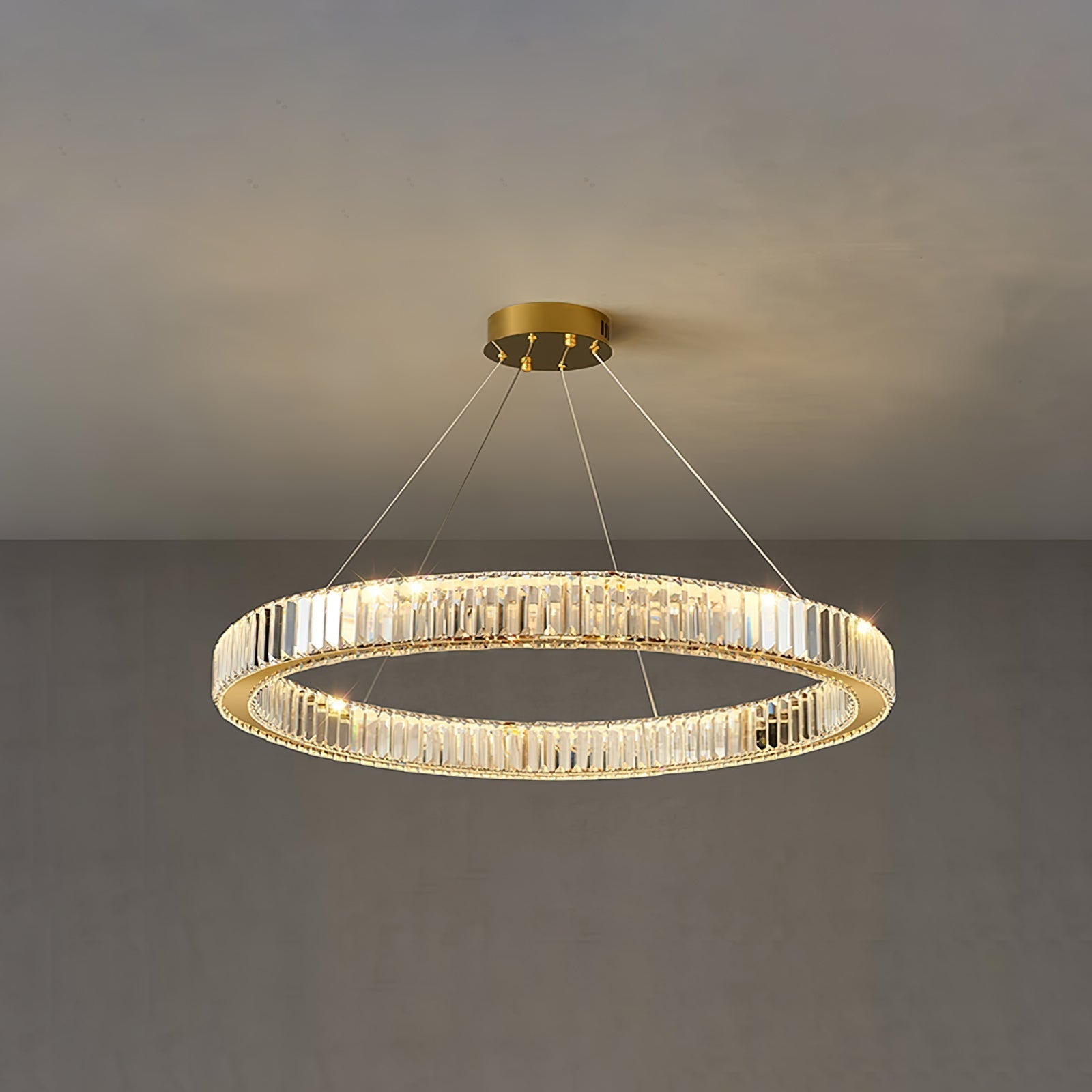 Lustra Chandelier Anneau en Cristal Doré - Neutralighting