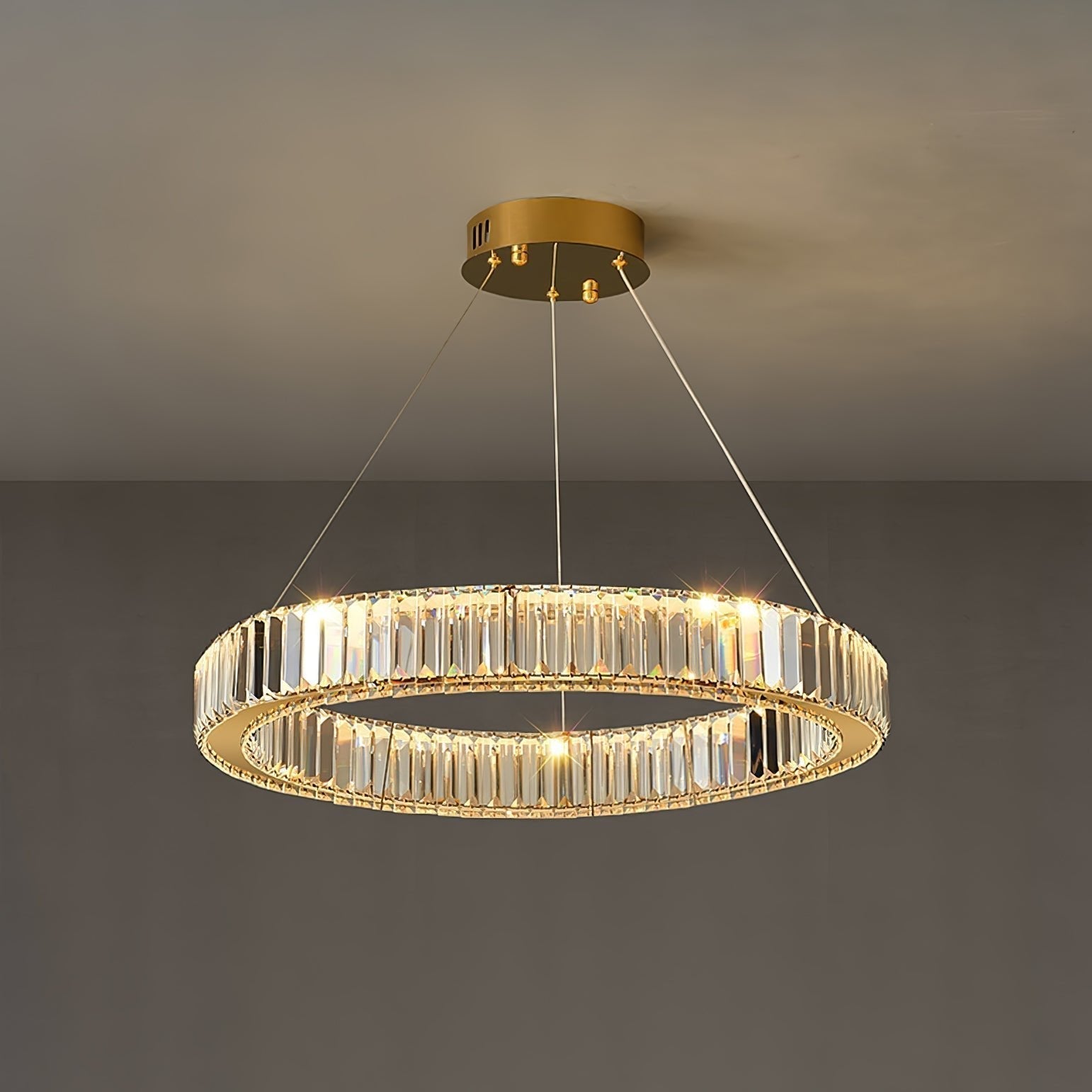 Lustra Chandelier Anneau en Cristal Doré - Neutralighting