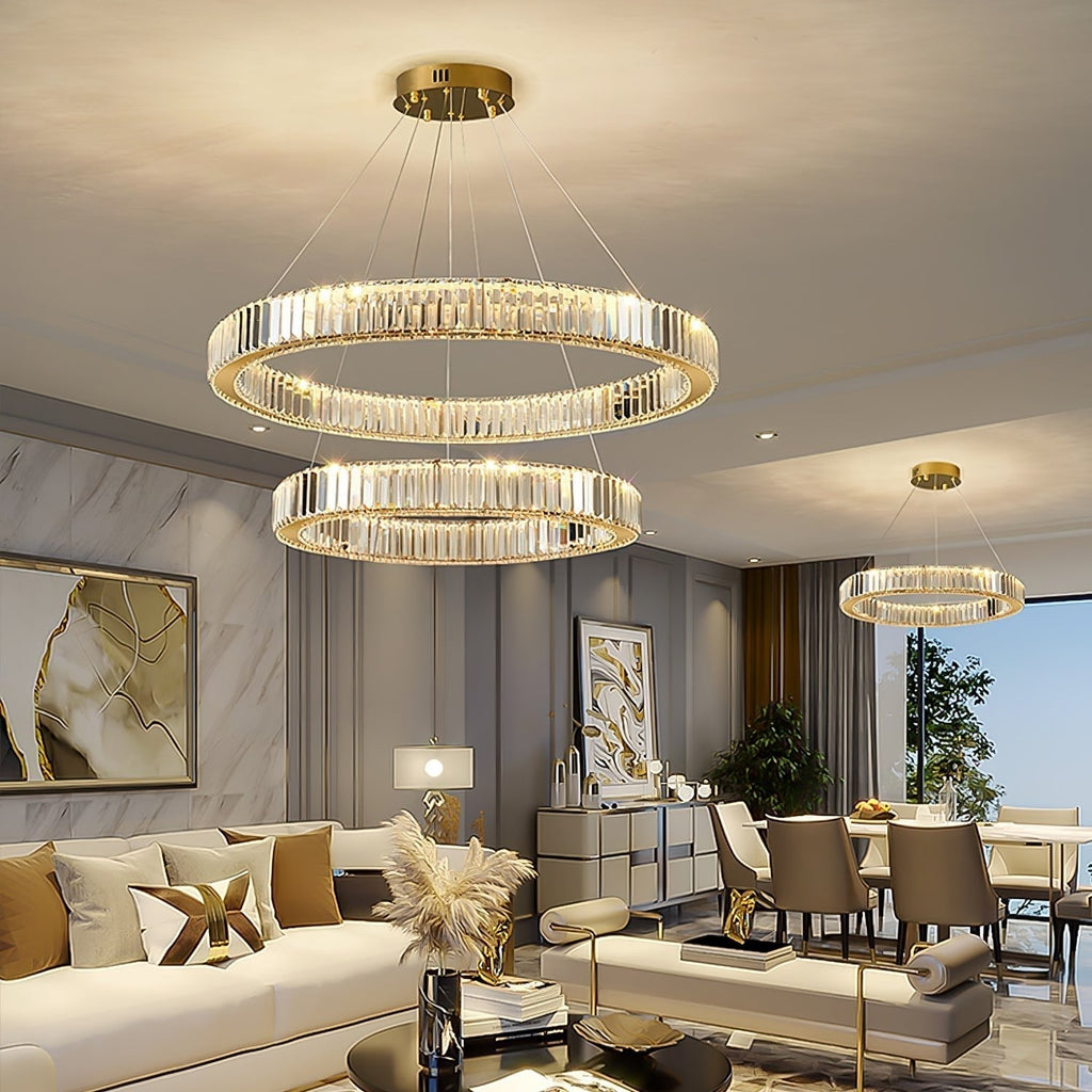 Lustra Chandelier Anneau en Cristal Doré - Neutralighting