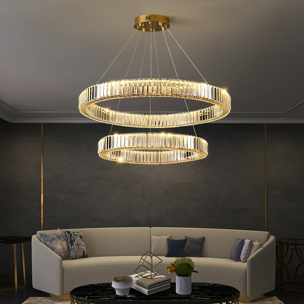 Lustra Chandelier Anneau en Cristal Doré - Neutralighting