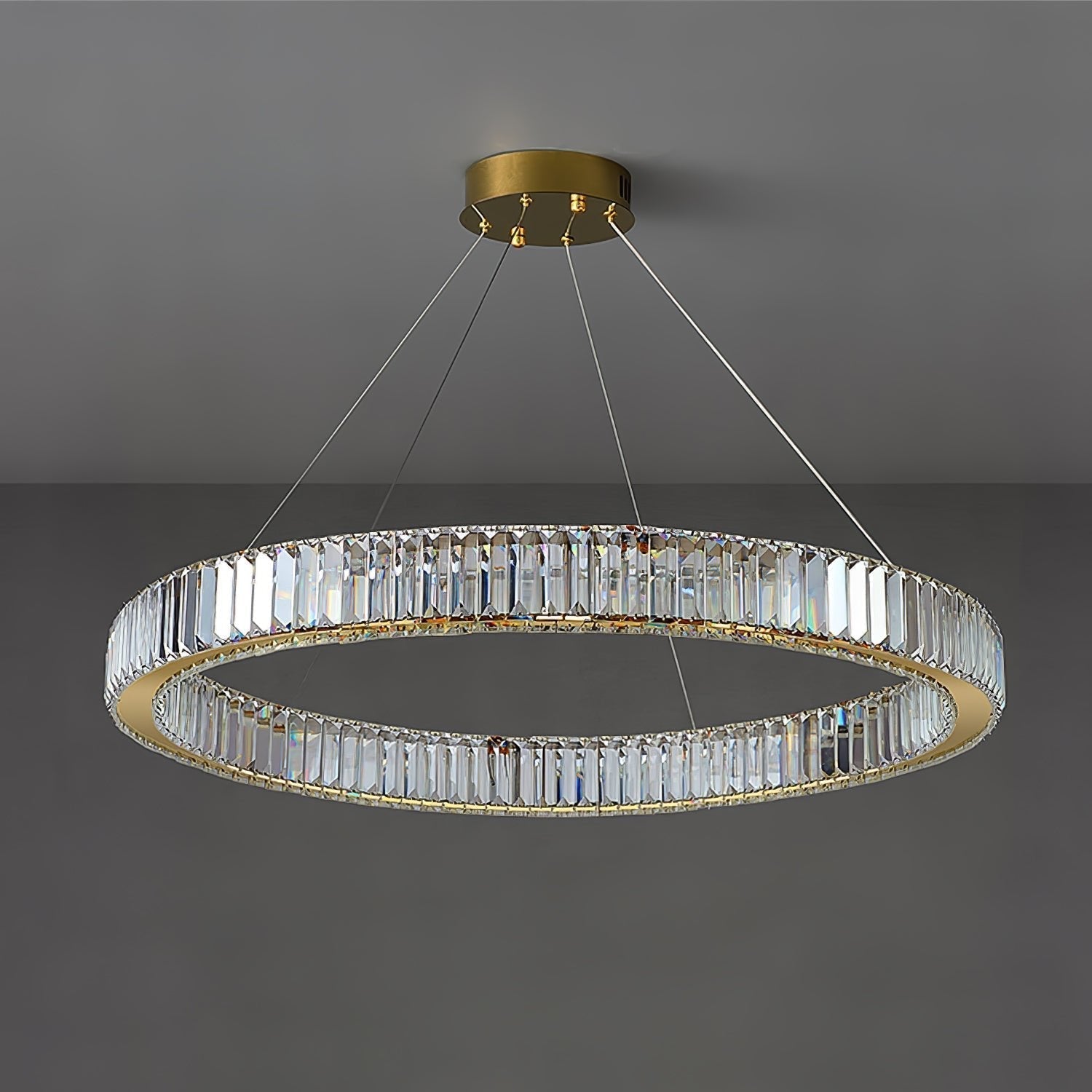 Lustra Chandelier Anneau en Cristal Doré - Neutralighting