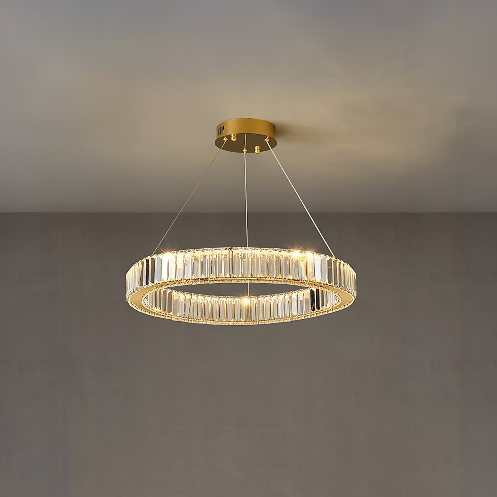 Lustra Chandelier Anneau en Cristal Doré - Neutralighting