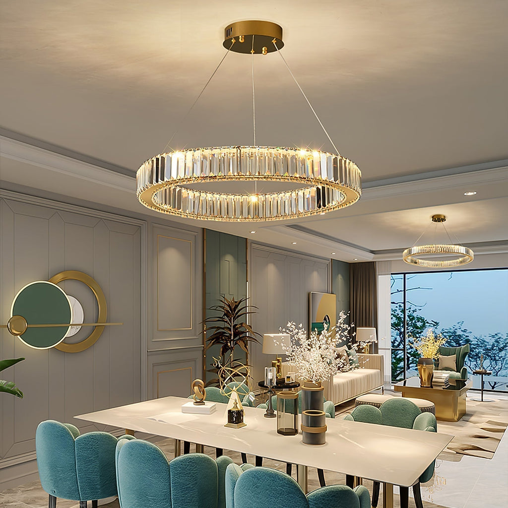 Lustra Chandelier Anneau en Cristal Doré - Neutralighting