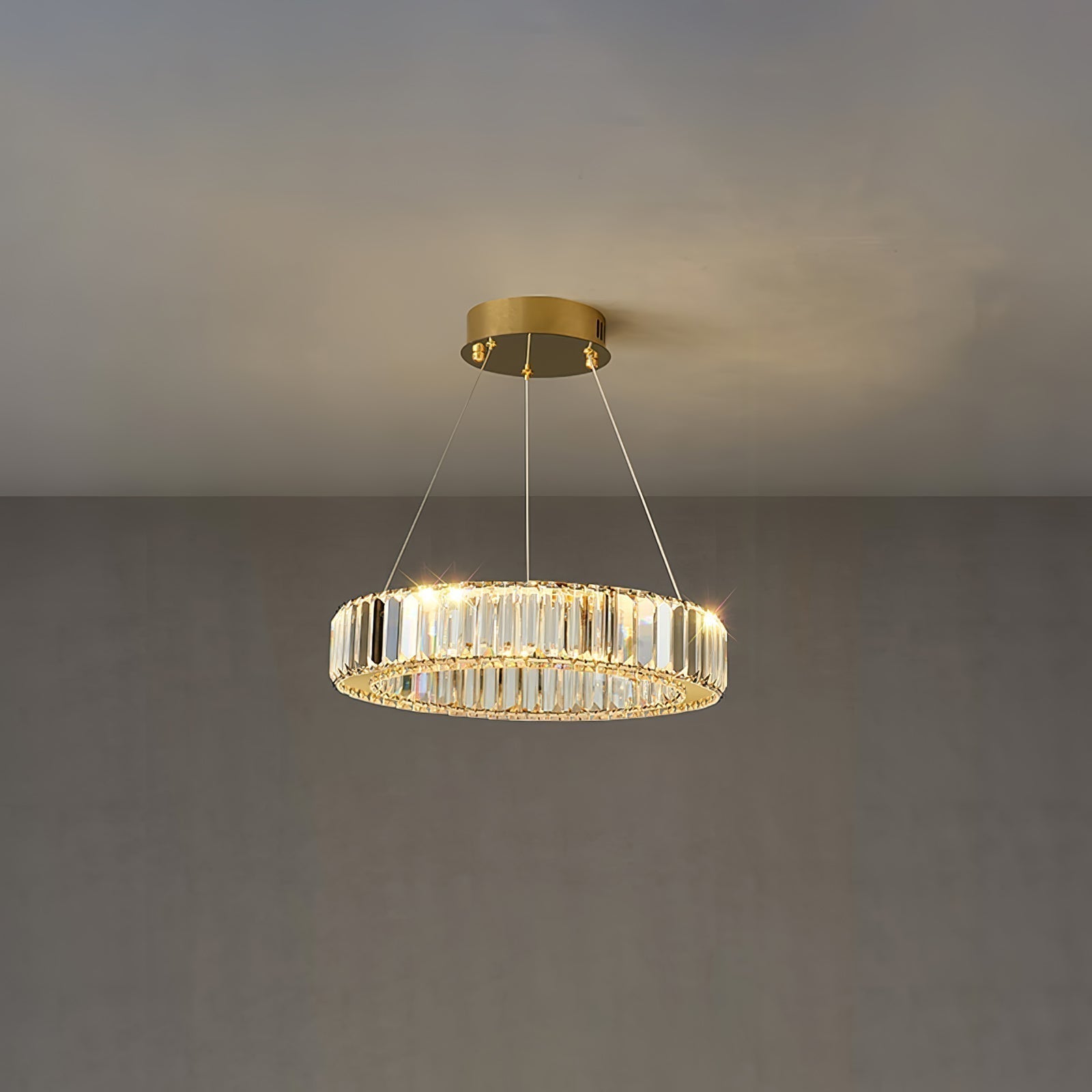 Lustra Chandelier Anneau en Cristal Doré - Neutralighting
