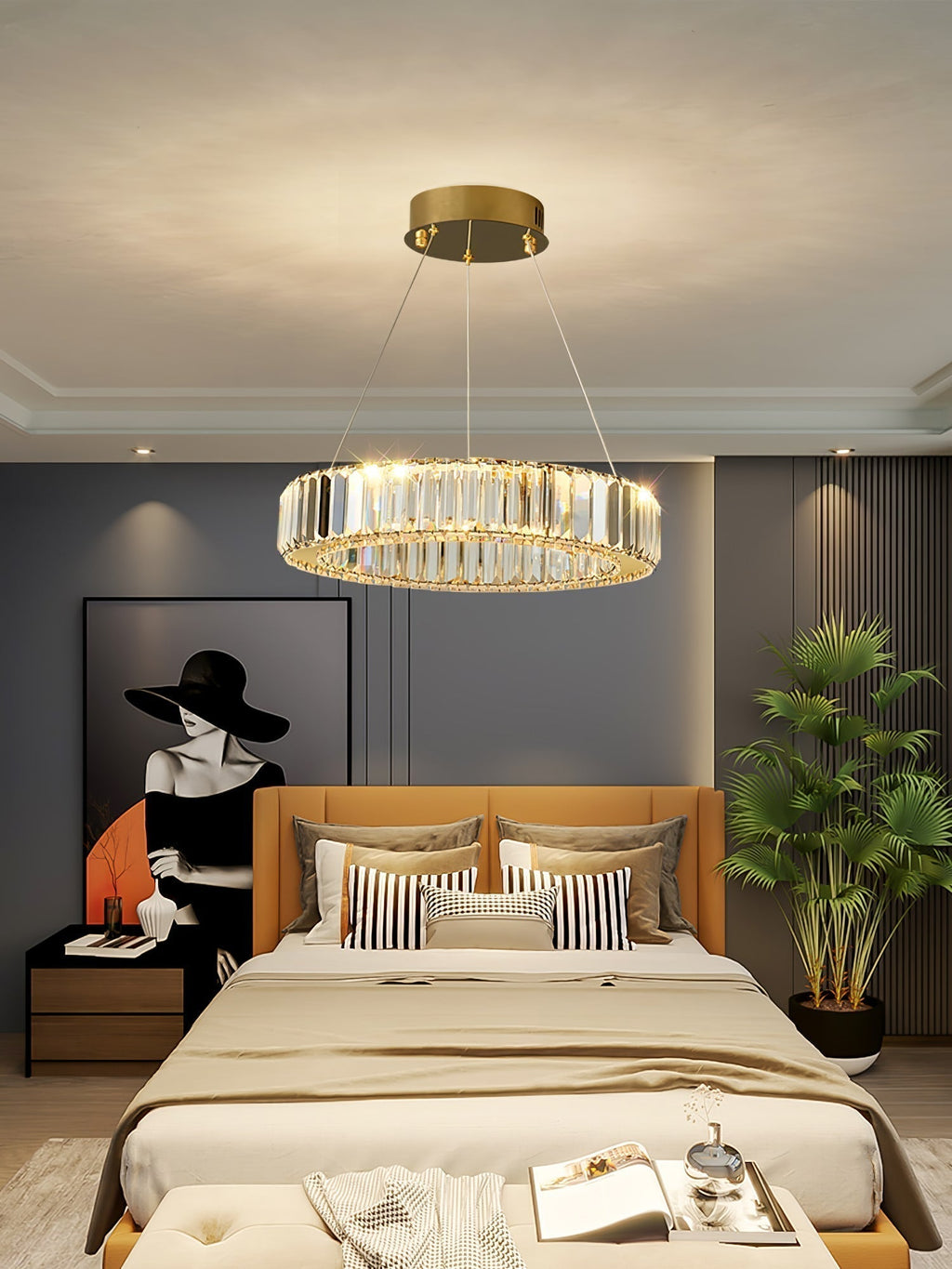 Lustra Chandelier Anneau en Cristal Doré - Neutralighting