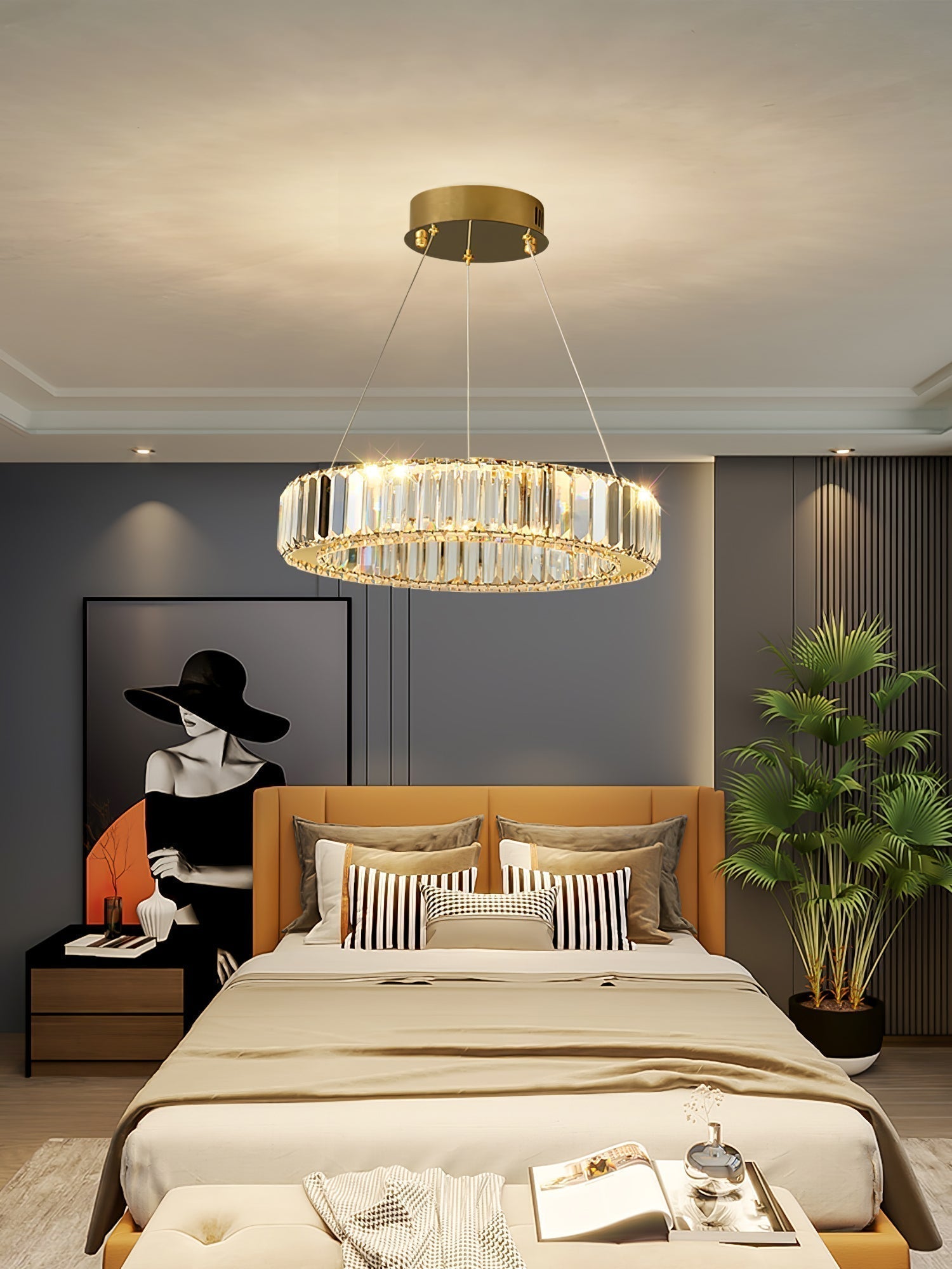 Lustra Chandelier Anneau en Cristal Doré - Neutralighting