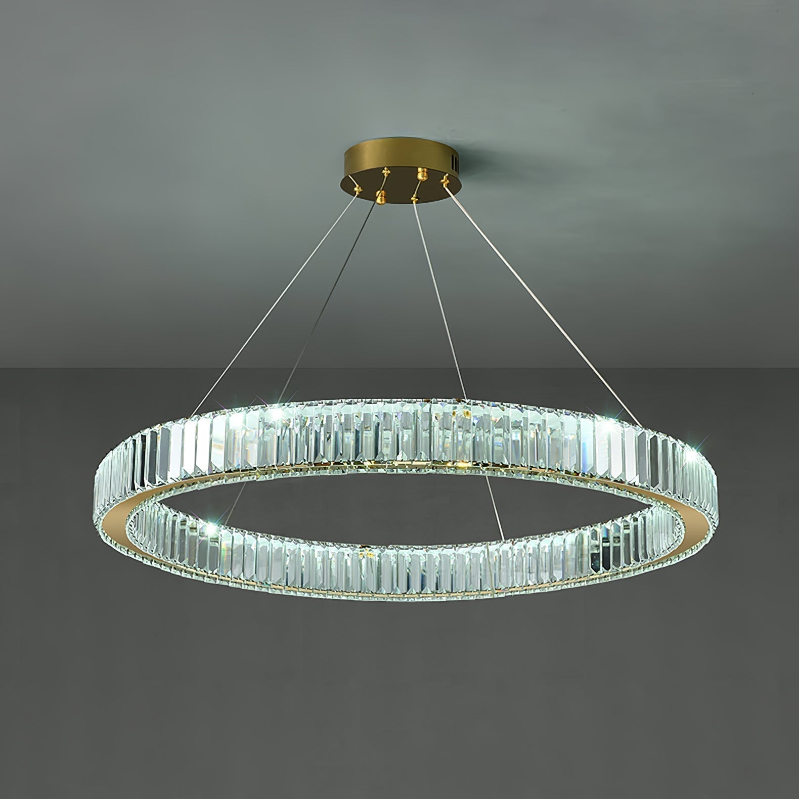 Lustra Chandelier Anneau en Cristal Doré - Neutralighting