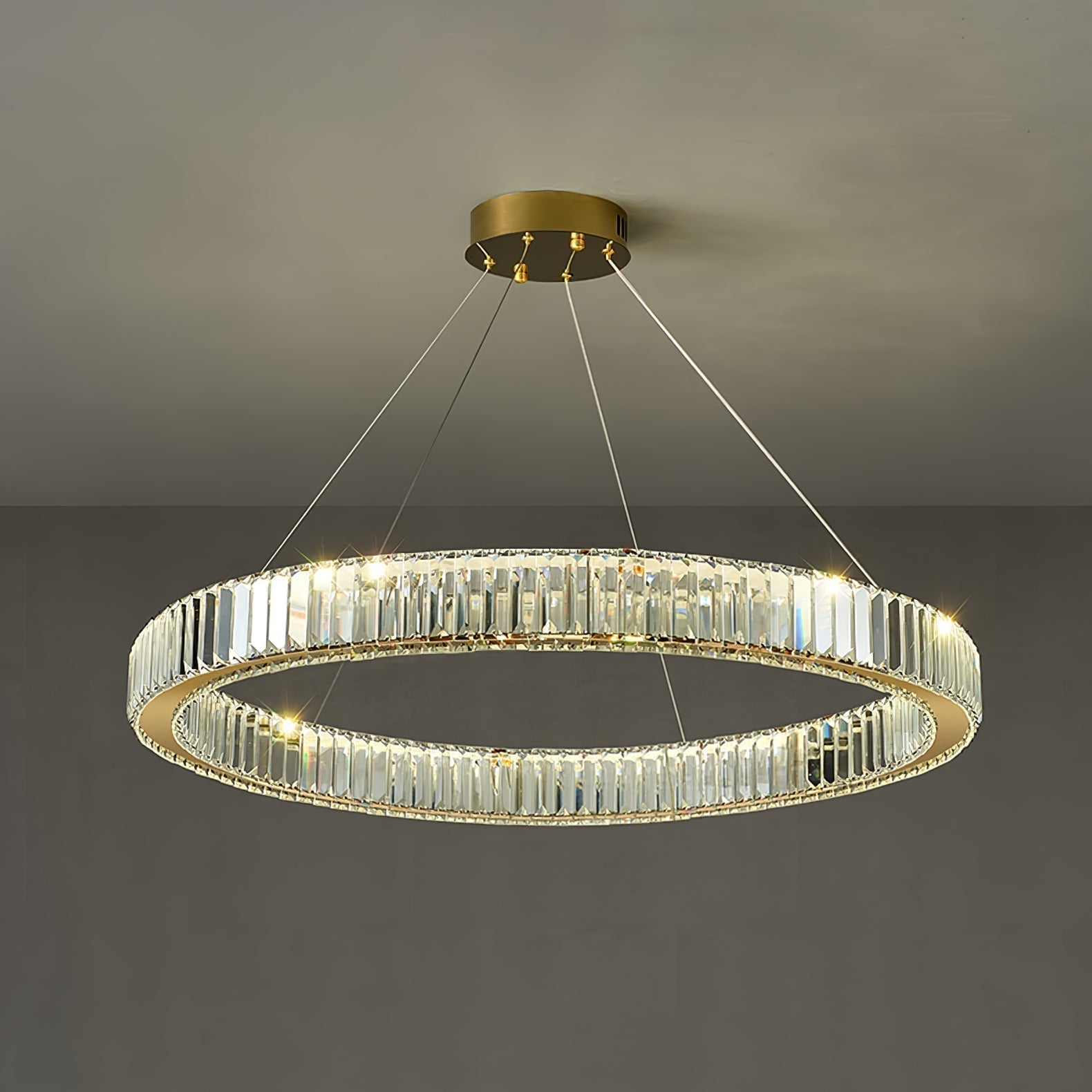 Lustra Chandelier Anneau en Cristal Doré - Neutralighting