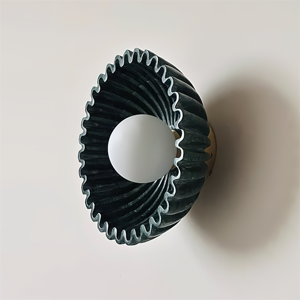 Applique Murale Céramique Verre Blanc Noir Beige Sculptural - Neutralighting