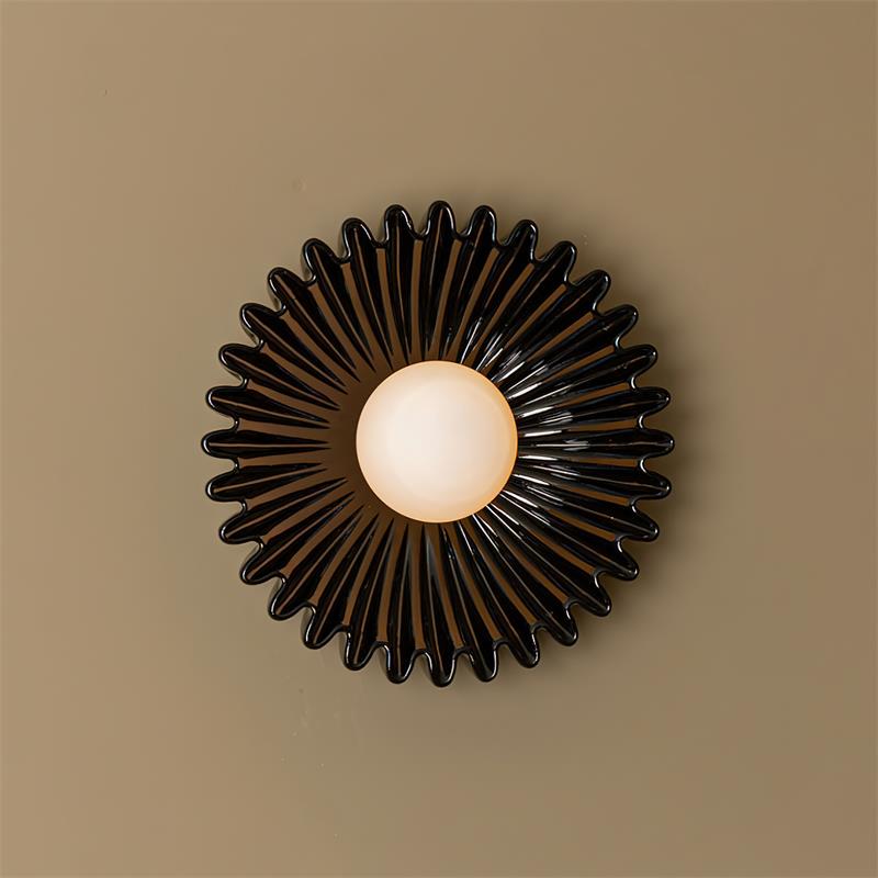 Applique Murale Céramique Verre Blanc Noir Beige Sculptural - Neutralighting