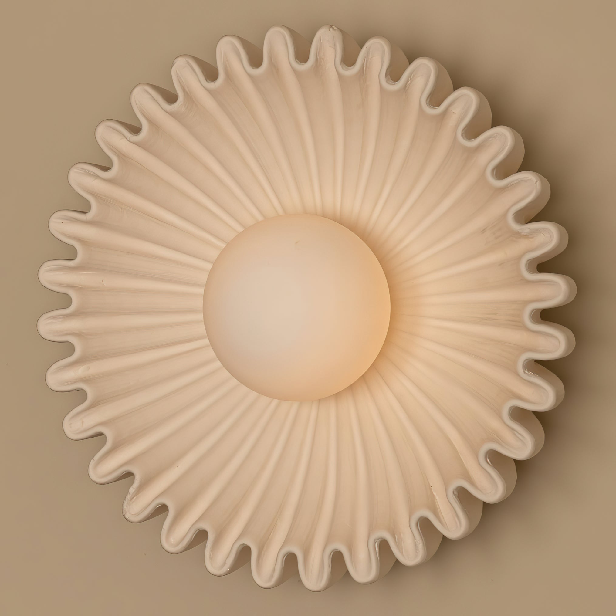 Applique Murale Céramique Verre Blanc Noir Beige Sculptural - Neutralighting