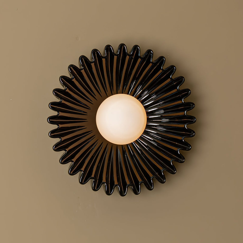 Applique Murale Céramique Verre Blanc Noir Beige Sculptural - Neutralighting