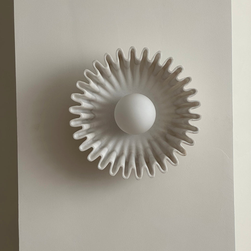 Applique Murale Céramique Verre Blanc Noir Beige Sculptural - Neutralighting