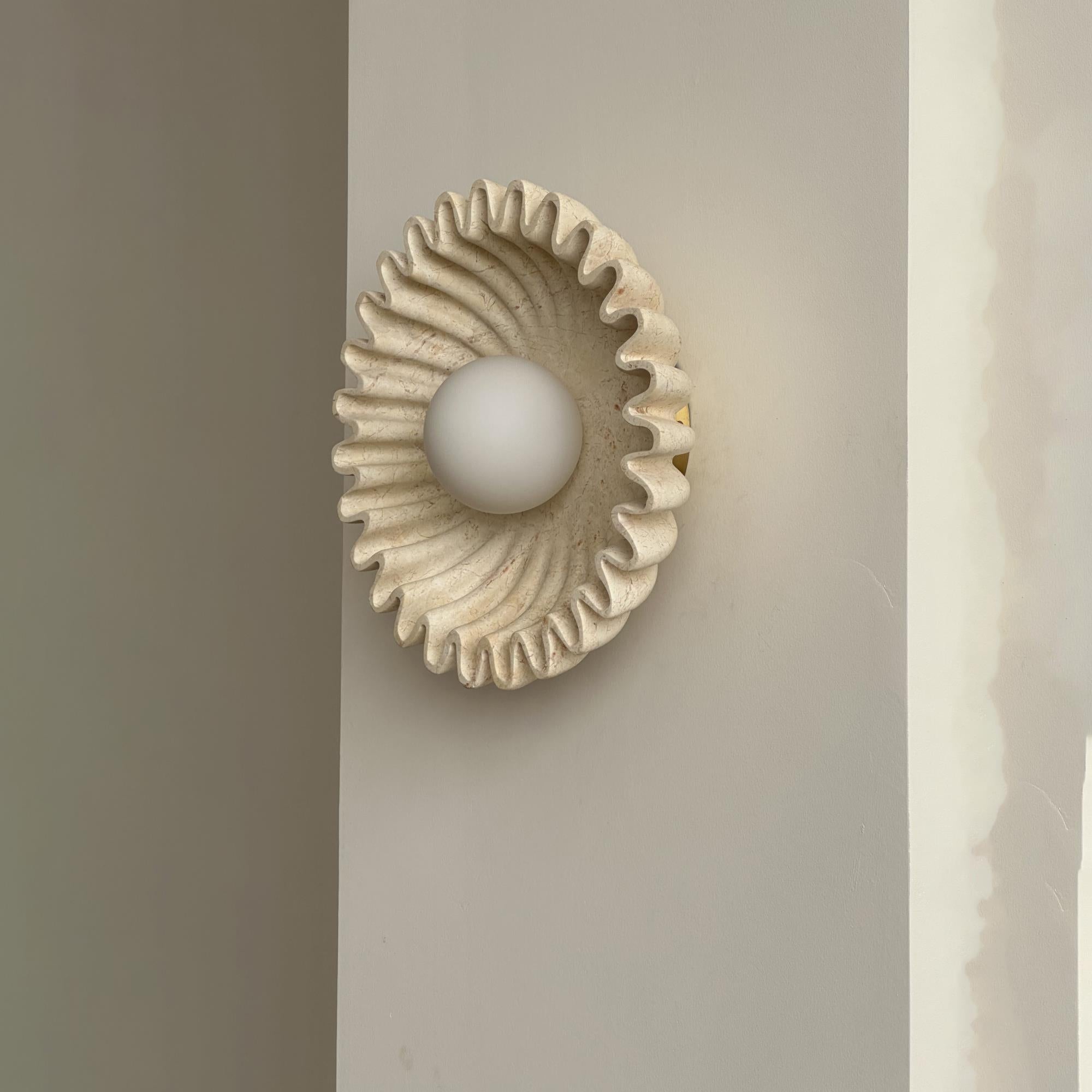 Applique Murale Céramique Verre Blanc Noir Beige Sculptural - Neutralighting